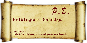 Pribinyecz Dorottya névjegykártya